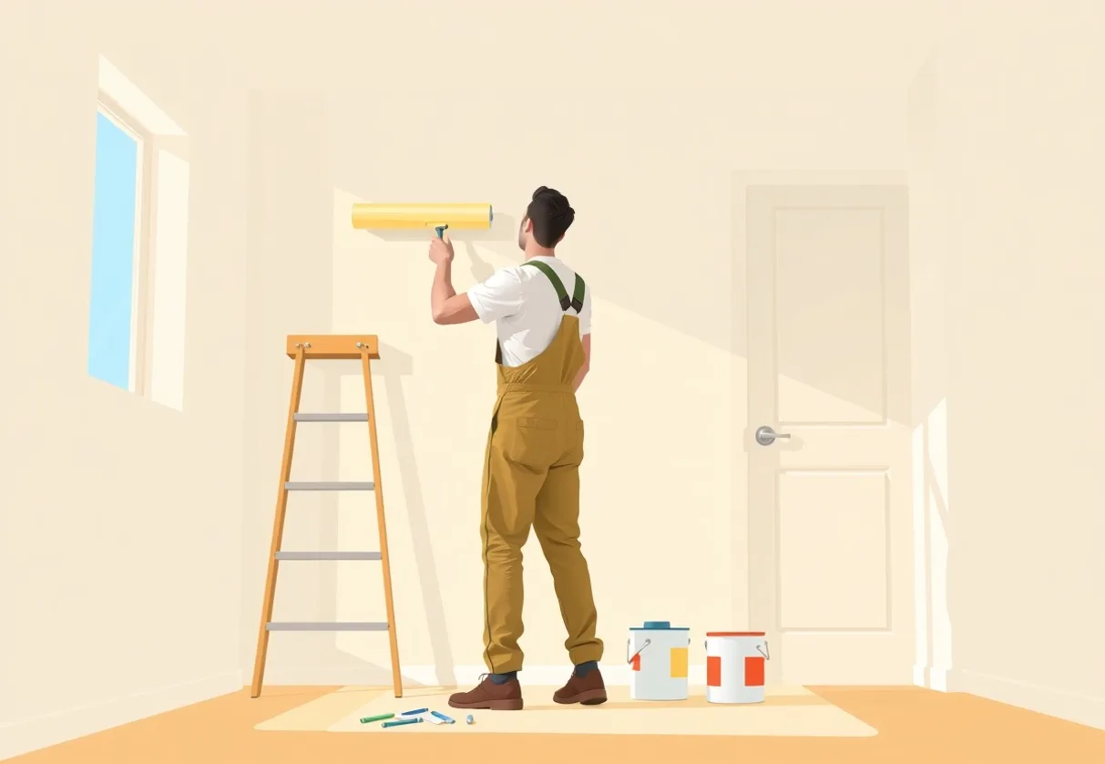 Peintre La Trinité 06340 en intervention sur un chantier